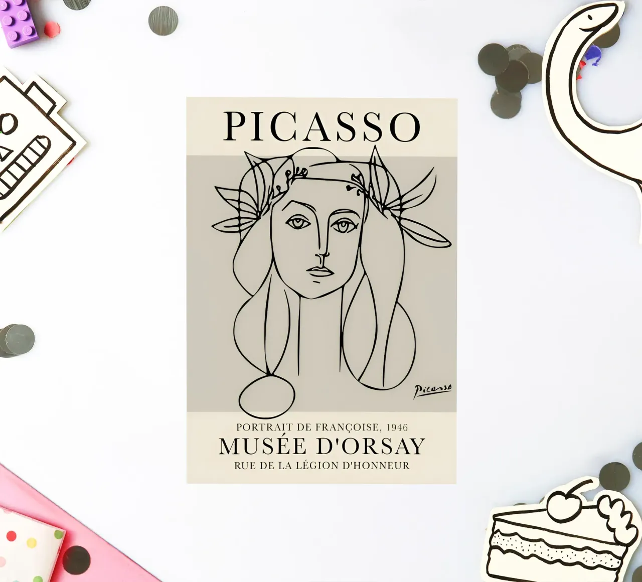 Picasso "Portrait of Françoise" Line Art Print sticker by homdeco