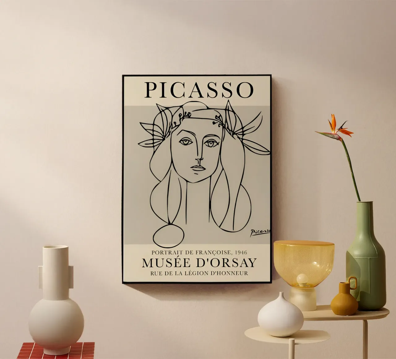 Picasso "Portrait of Françoise" Line Art Print acrylic glass by homdeco