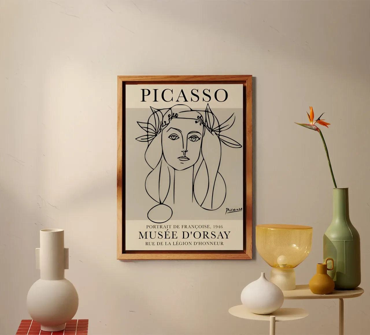 Picasso "Portrait of Françoise" Line Art Print panneau forex de homdeco