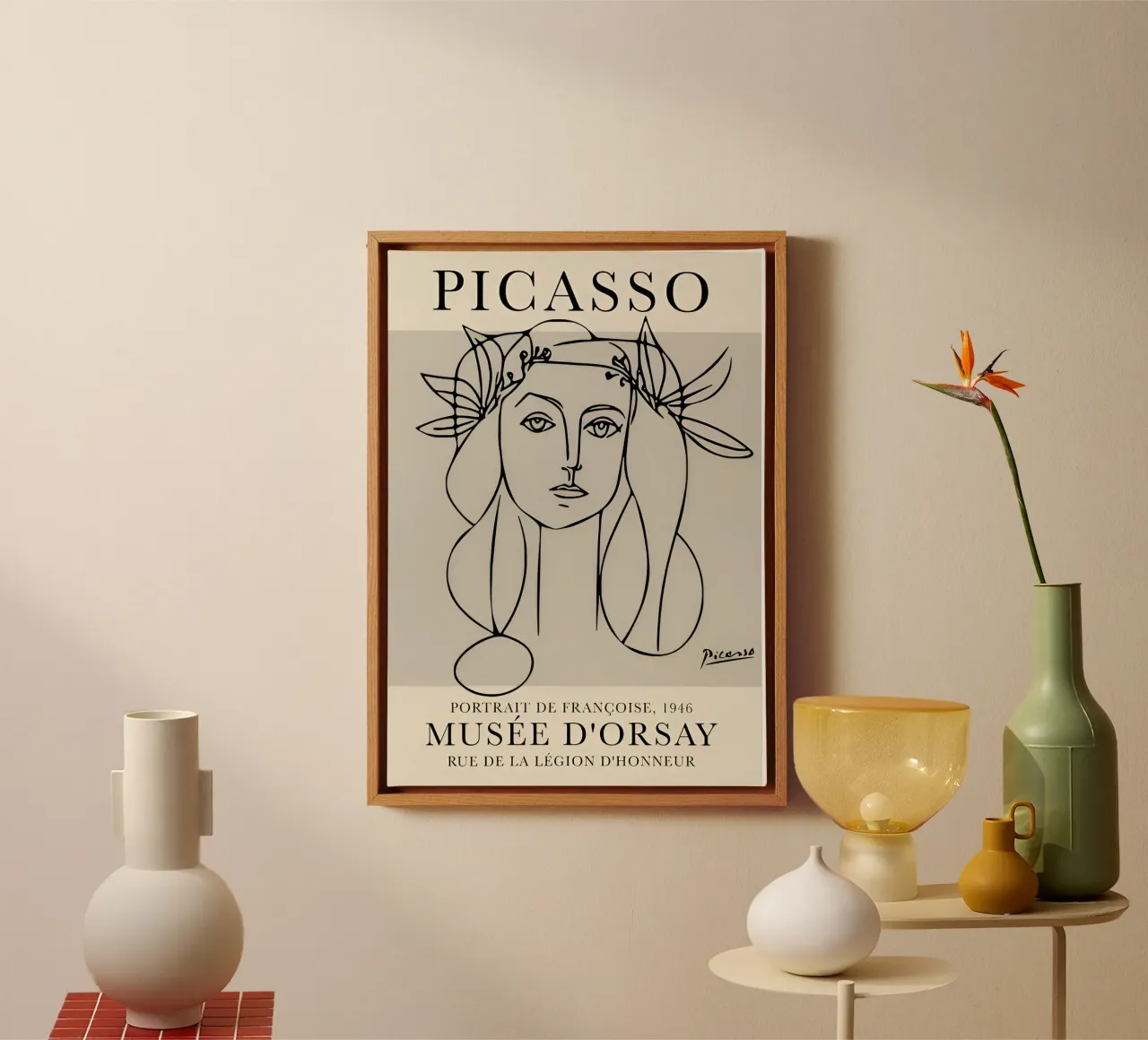 Picasso "Portrait of Françoise" Line Art Print canvas by homdeco