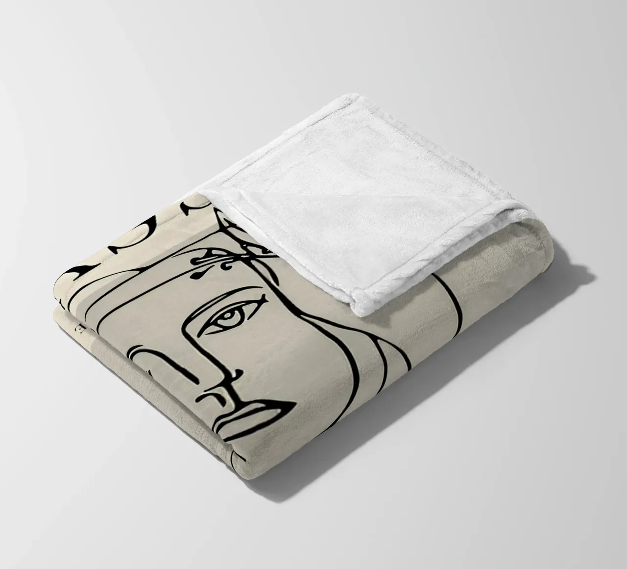 Picasso "Portrait of Françoise" Line Art Print fleece blanket by homdeco