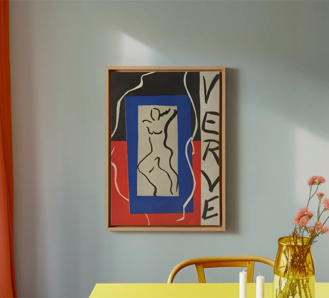 Matisse "Verve" Abstract Naakt Cut-Out Print canvas met Baklijst van homdeco