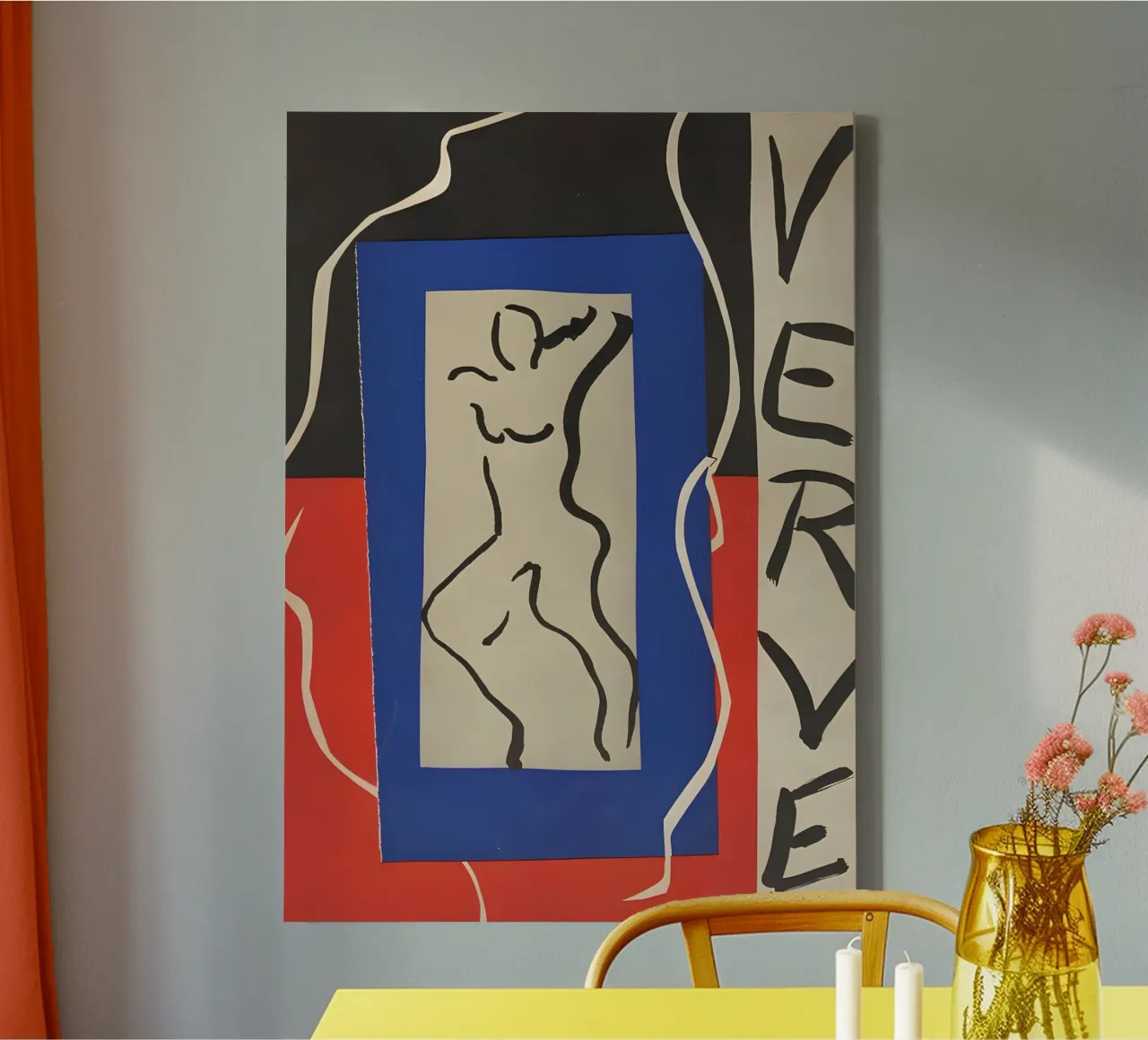 Matisse "Verve" Abstract Naakt Cut-Out Print canvas met Baklijst van homdeco