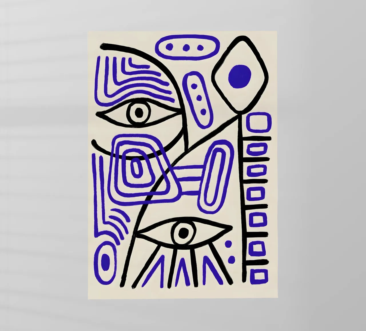 Arte astratta "Occhi geometrici" ispirata a Picasso pellicola backlit da homdeco