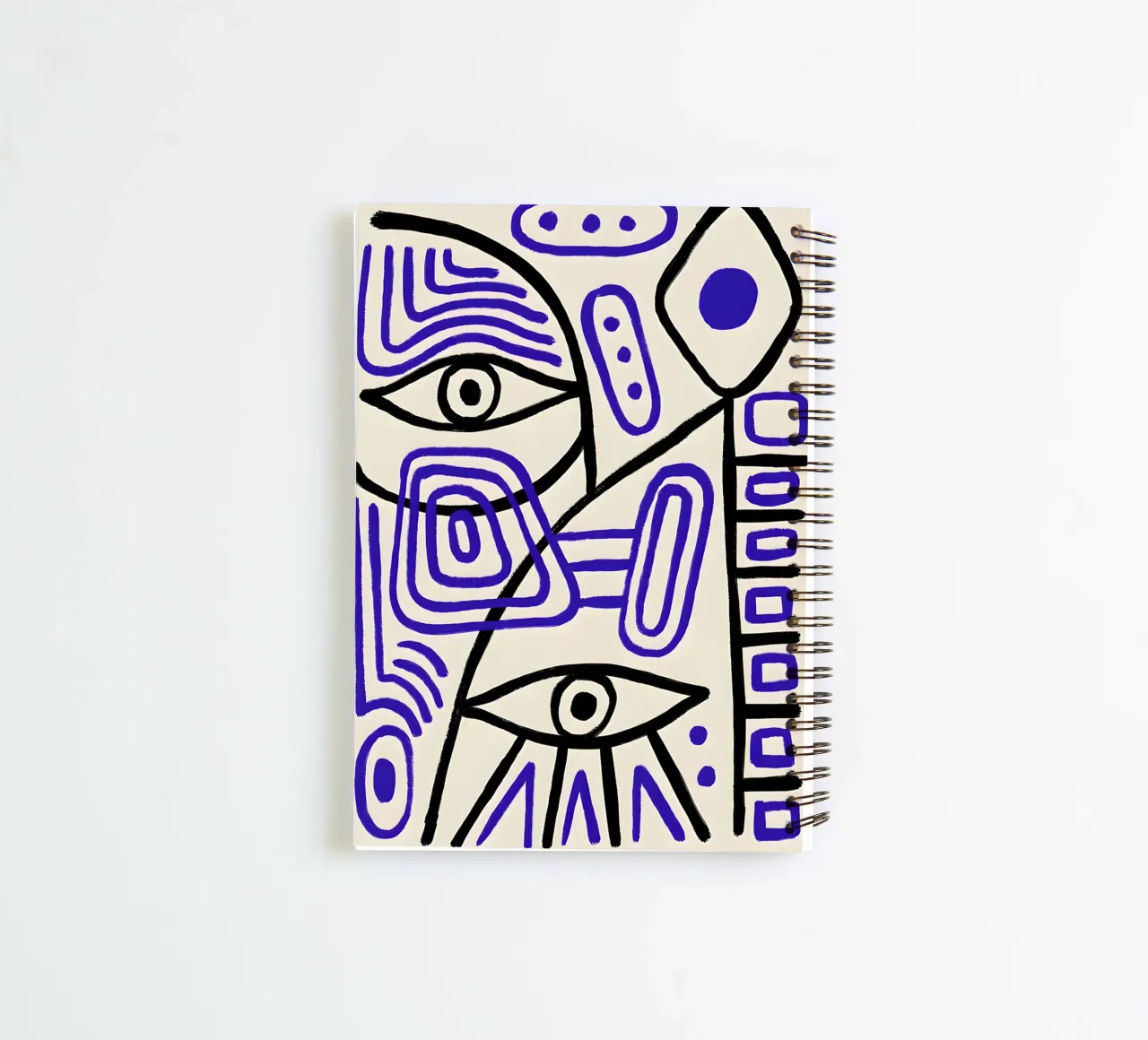 Picasso Inspired "Geometric Eyes" Abstract Art spiral notebook by homdeco