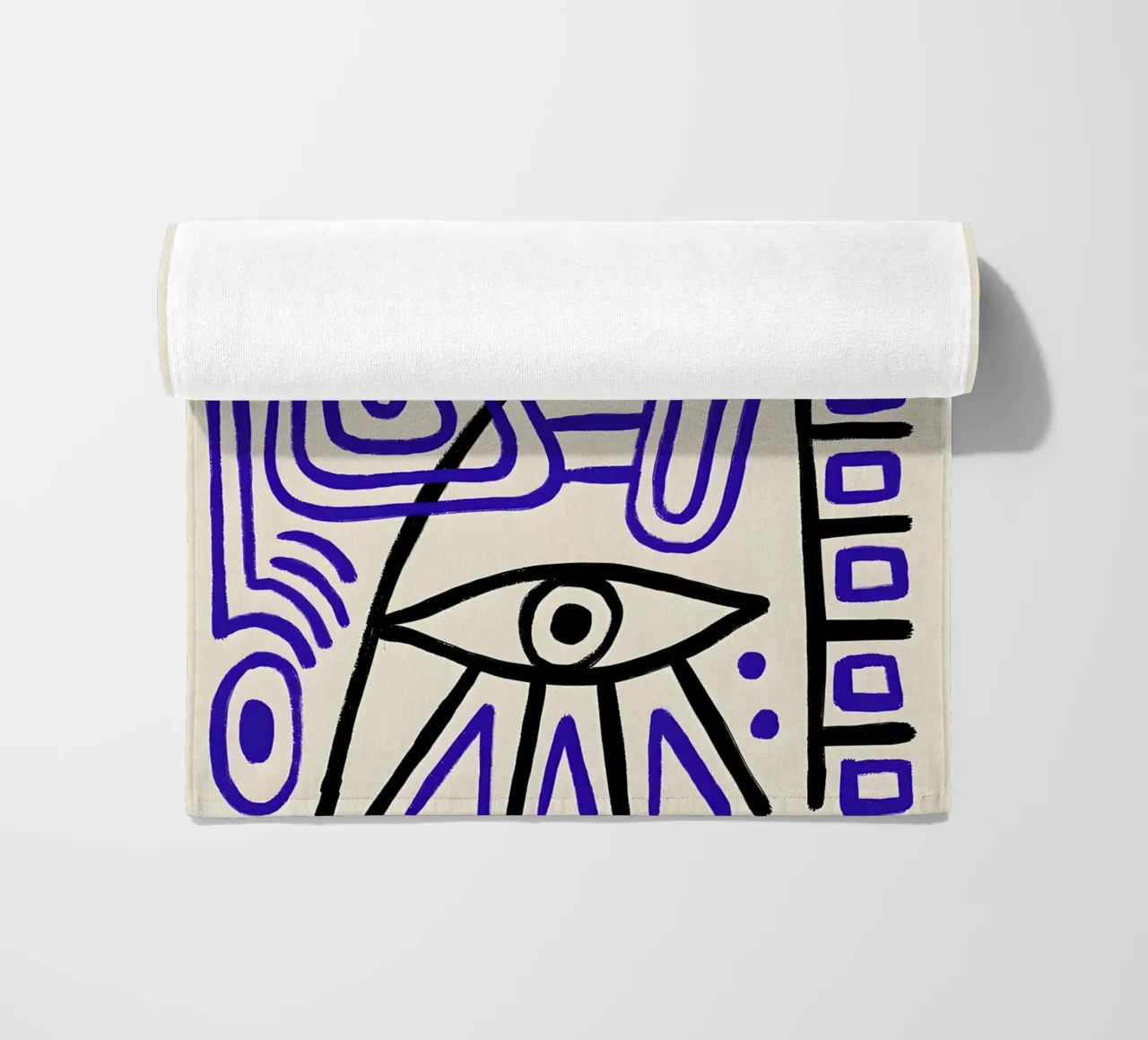 Arte astratta "Occhi geometrici" ispirata a Picasso telo mare da homdeco