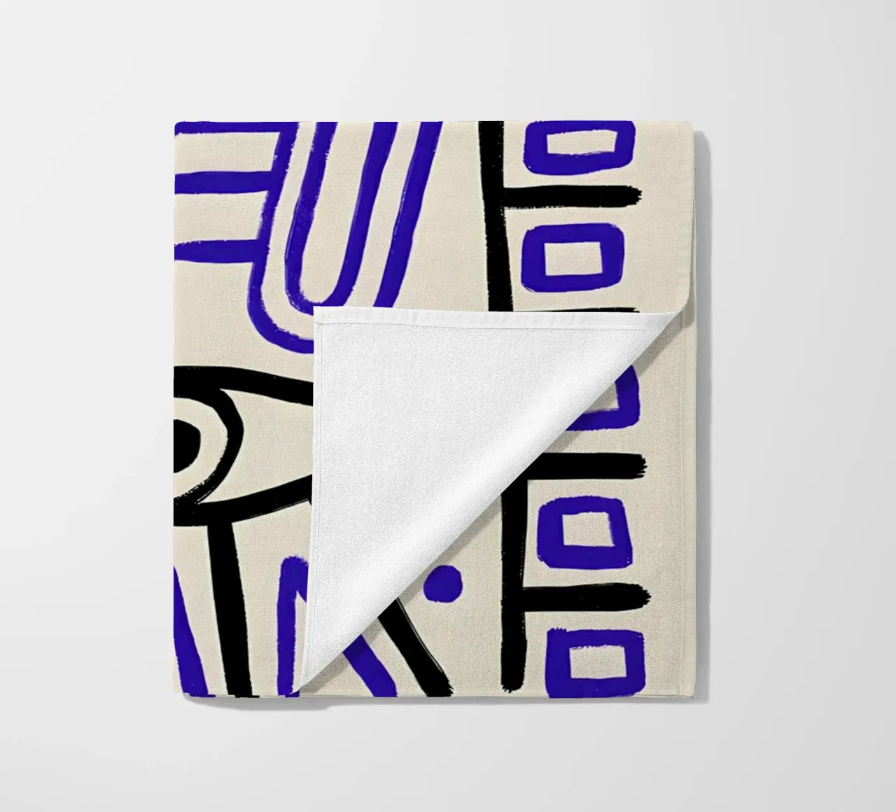 Arte astratta "Occhi geometrici" ispirata a Picasso telo mare da homdeco