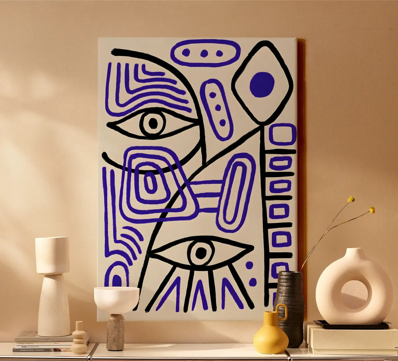 Picasso Inspired "Geometric Eyes" Abstract Art canvas by homdeco