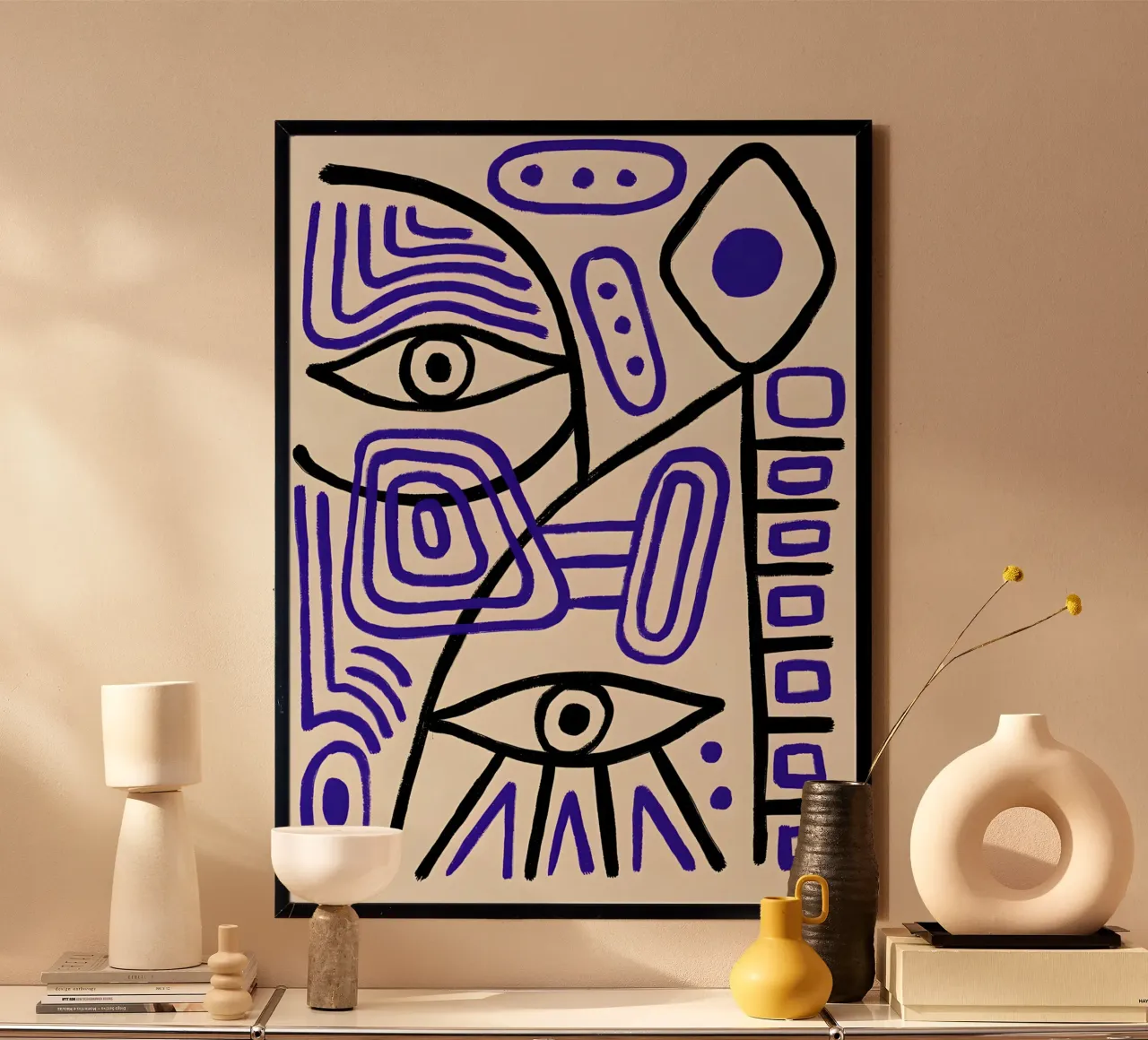 Picasso Inspired "Geometric Eyes" Abstract Art hahnemühle by homdeco