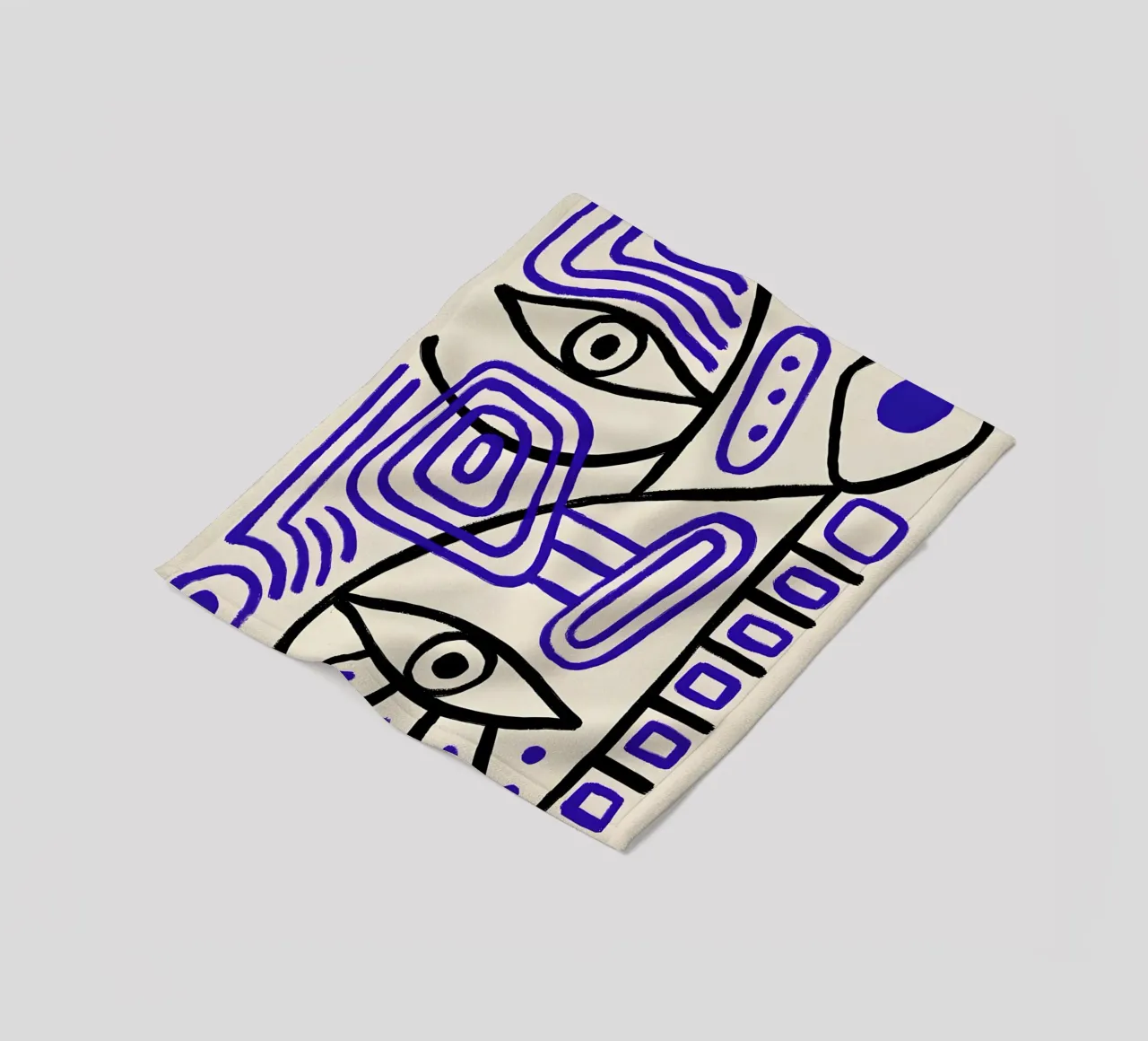 Picasso Inspired "Geometric Eyes" Abstract Art fleece blanket by homdeco