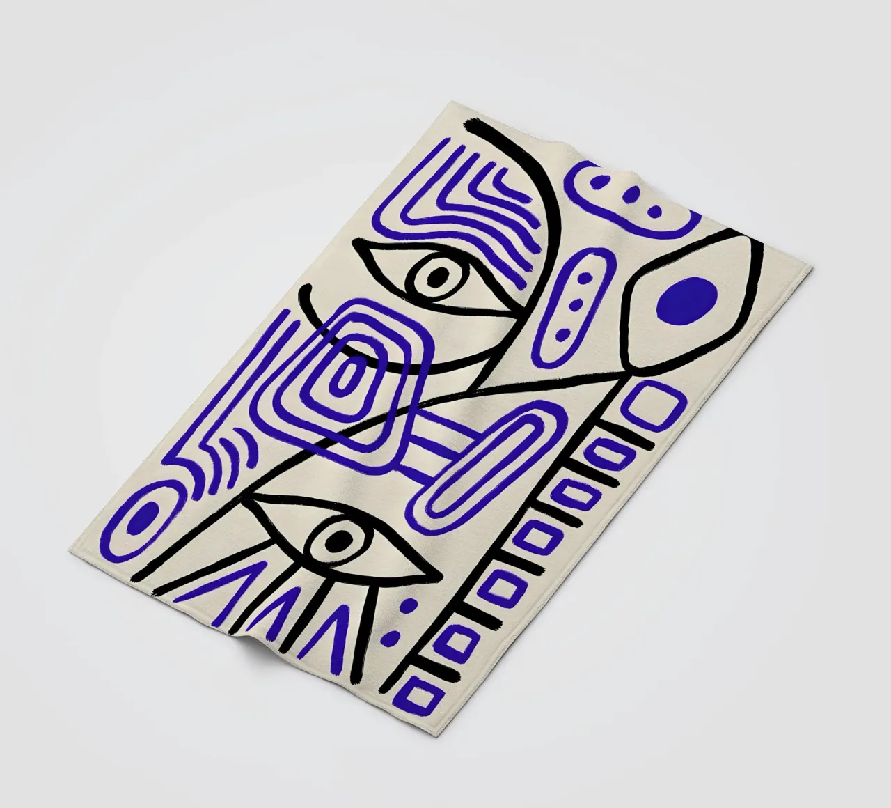 Picasso Inspired "Geometric Eyes" Abstract Art fleece blanket by homdeco