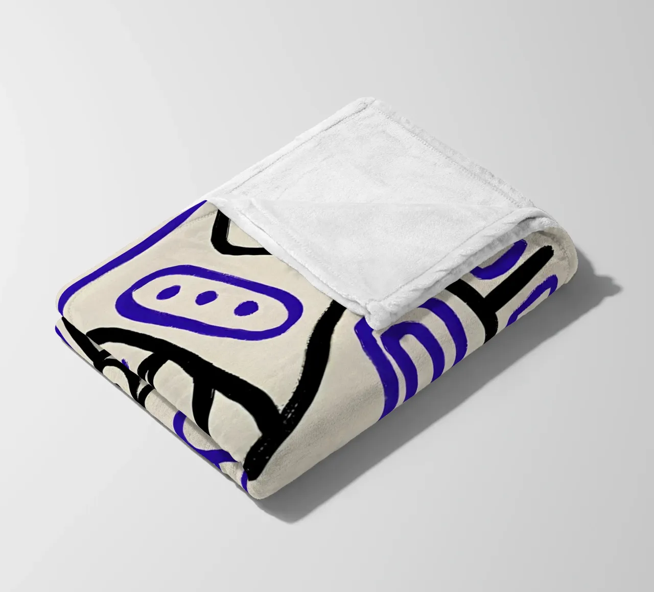 Picasso Inspired "Geometric Eyes" Abstract Art fleece blanket by homdeco