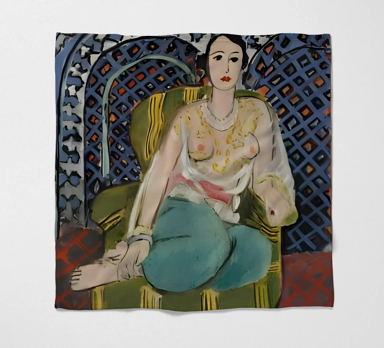 Matisse "Odalisque with Fantasies" Orientalist Art Print fleece blanket by homdeco