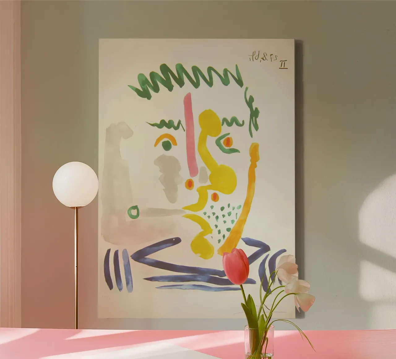 Picasso "Geabstraheerd gezicht II" Expressieve kunst canvas van homdeco