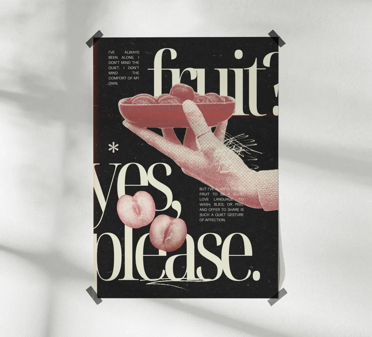 "Fruit?" Abstract Still Life - Minimalist & Retro Typography poster with plastic frame by NorwesClub