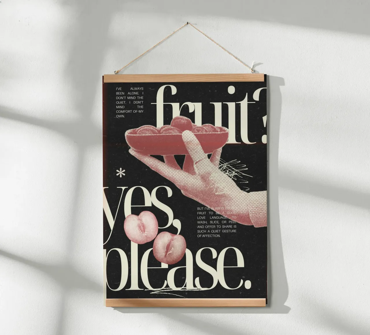 "Fruit?" Abstract Still Life - Minimalist & Retro Typography poster with plastic frame by NorwesClub