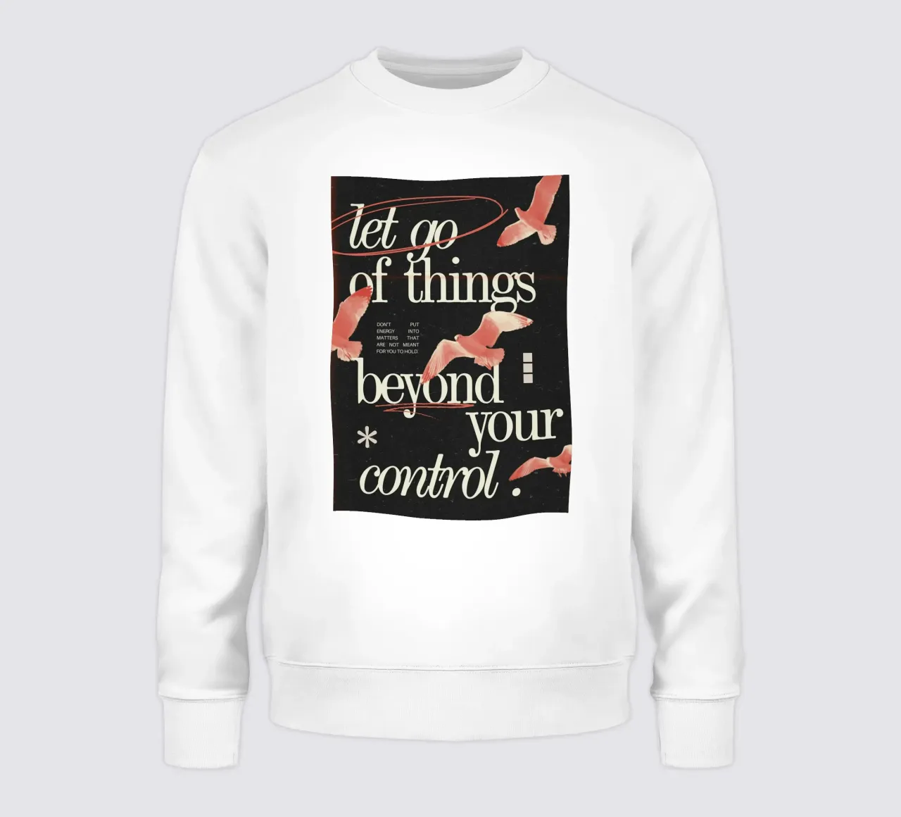 "Let Go of Things Beyond Your Control" - Motivational Avian sweatshirt by NorwesClub