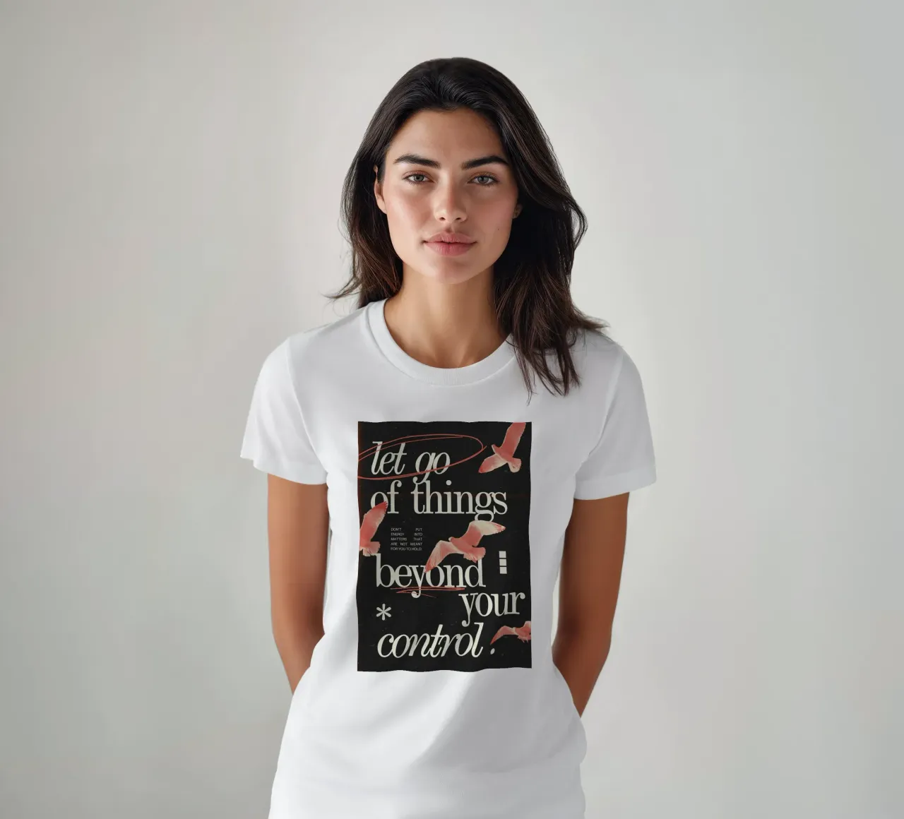 "Laat de dingen los die je niet in de hand hebt" - Motivational Avian t-shirt van NorwesClub