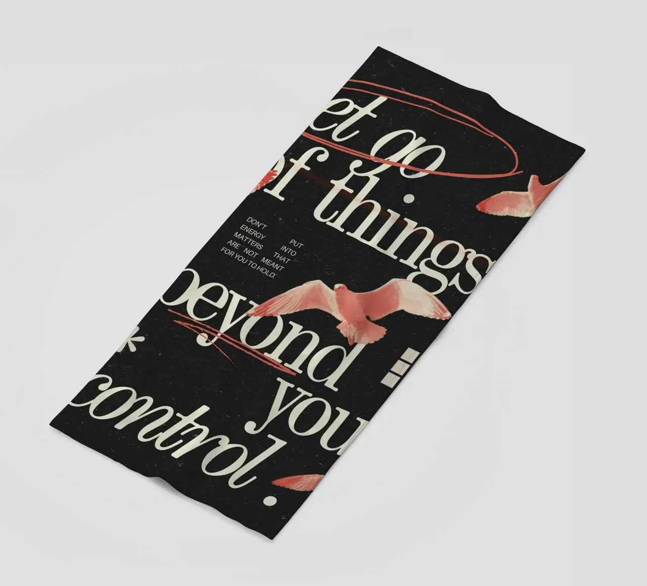 "Let Go of Things Beyond Your Control" - Motivational Avian beach towel by NorwesClub