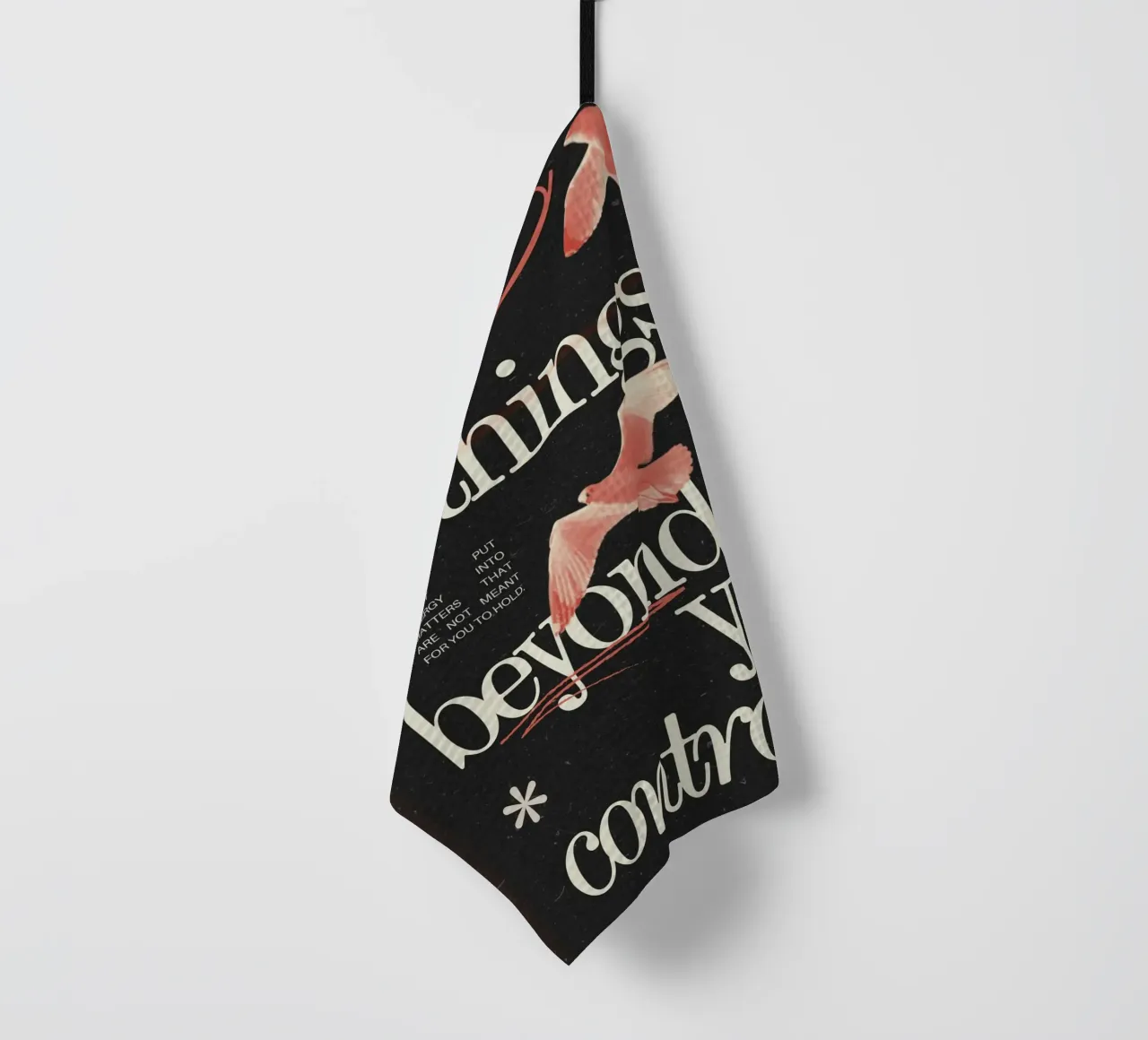 "Let Go of Things Beyond Your Control" - Motivational Avian tea towel by NorwesClub