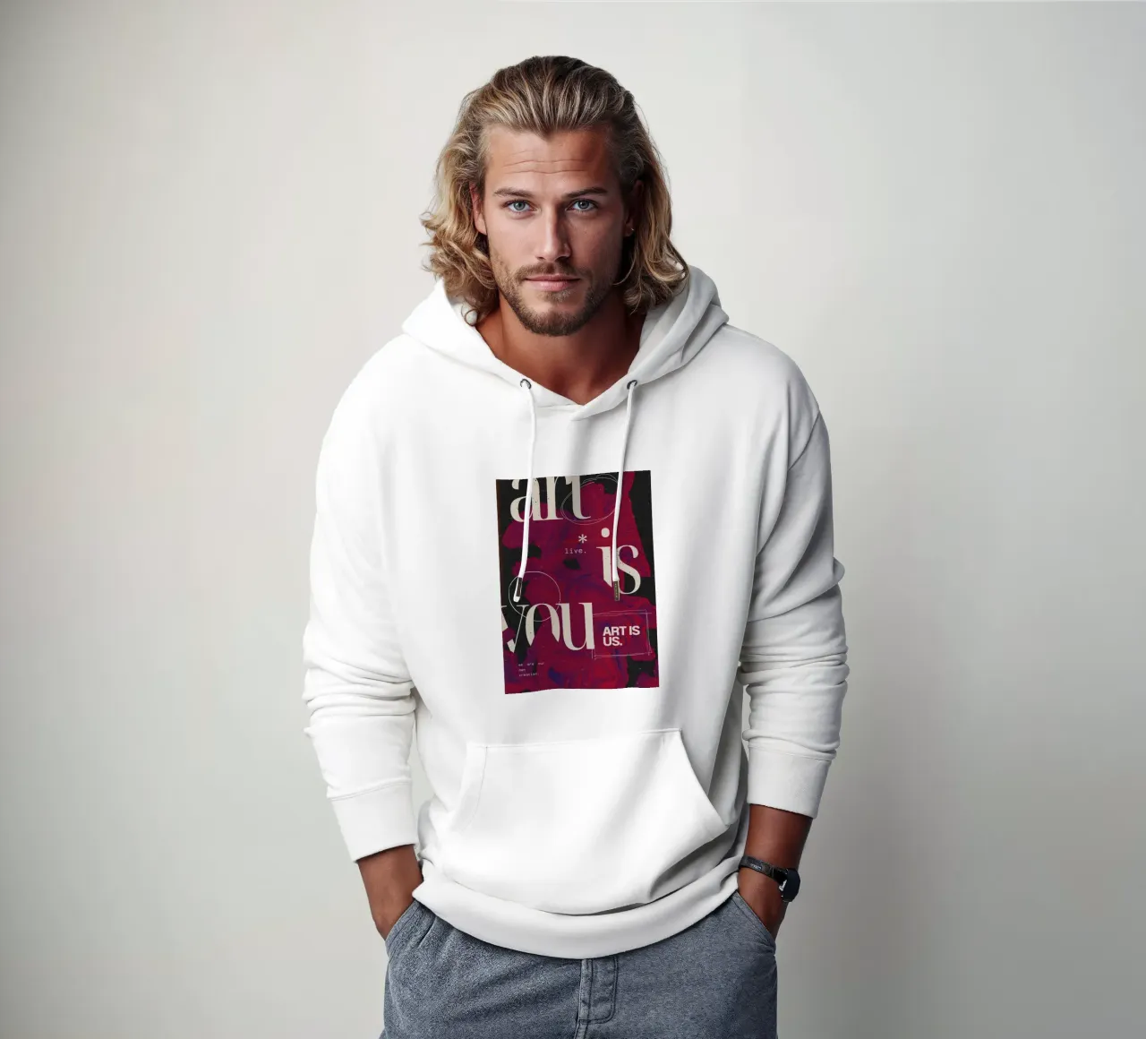 "Art Is You" Grunge astratto - Poste figurative e tipografiche felpa con cappuccio da NorwesClub