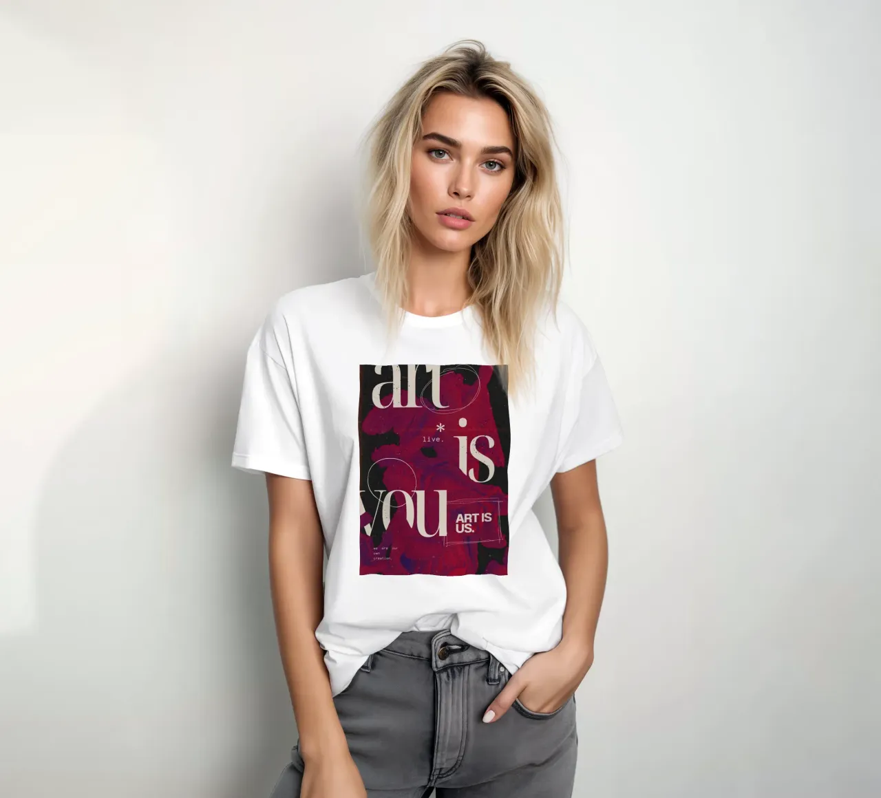 "Art Is You" Abstract Grunge - Figurative & Typography Poste T-Shirt von NorwesClub