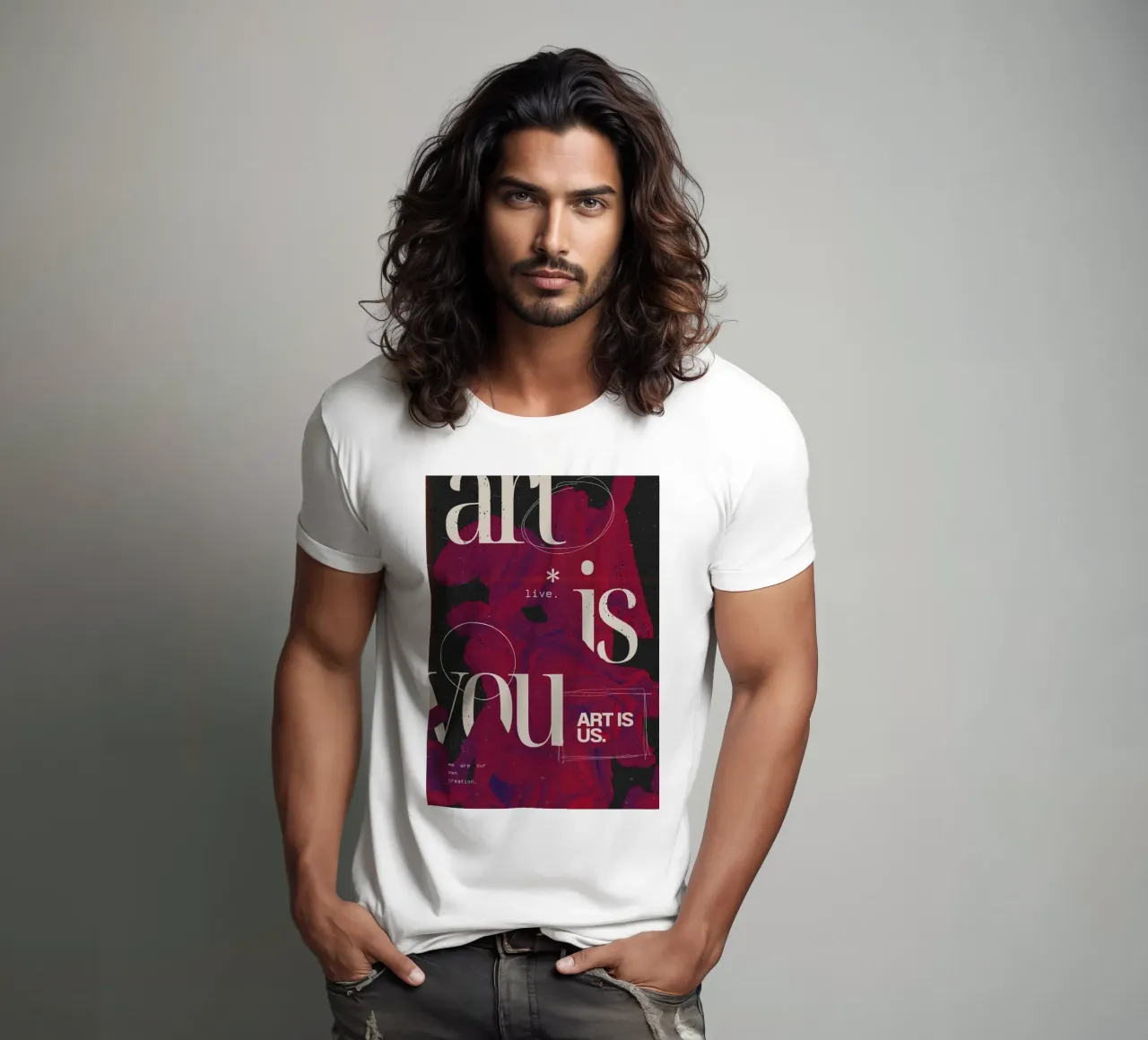 "Art Is You" Abstract Grunge - Figurative & Typography Poste T-Shirt von NorwesClub