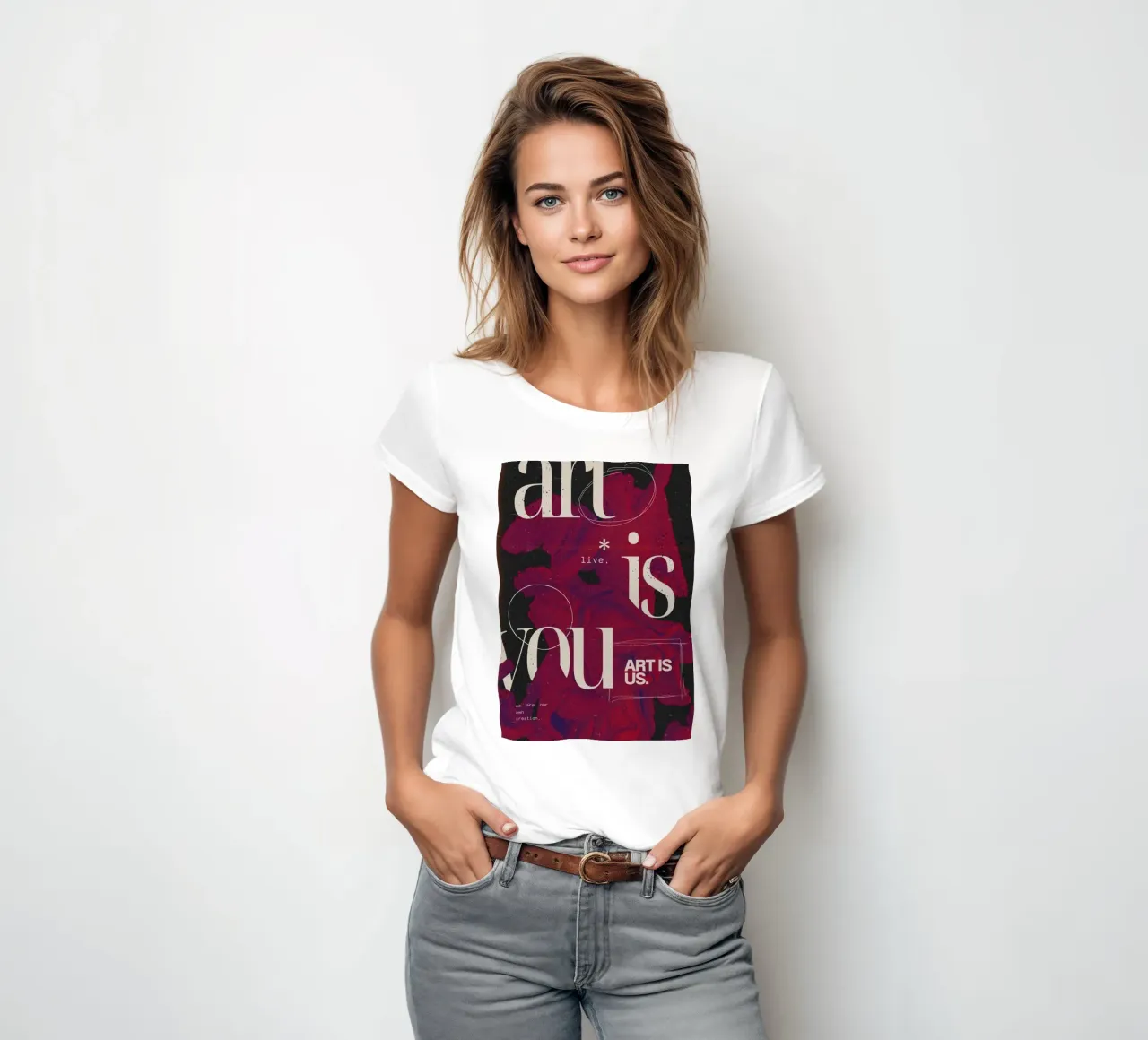 "Art Is You" Abstract Grunge - Figurative & Typography Poste women's fitted t-shirt by NorwesClub