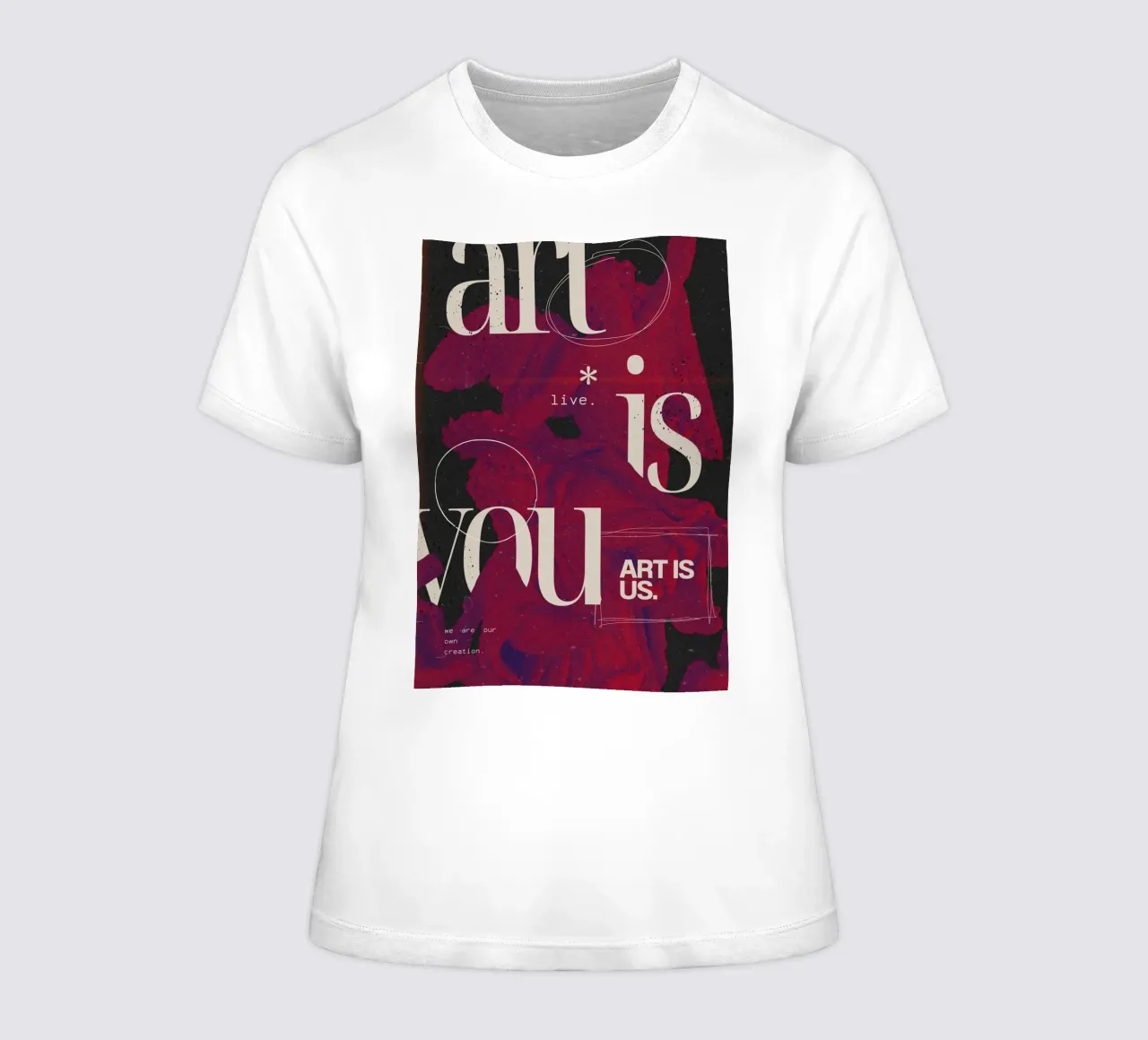 "Art Is You" Abstract Grunge - Figurative & Typography Poste women's fitted t-shirt by NorwesClub