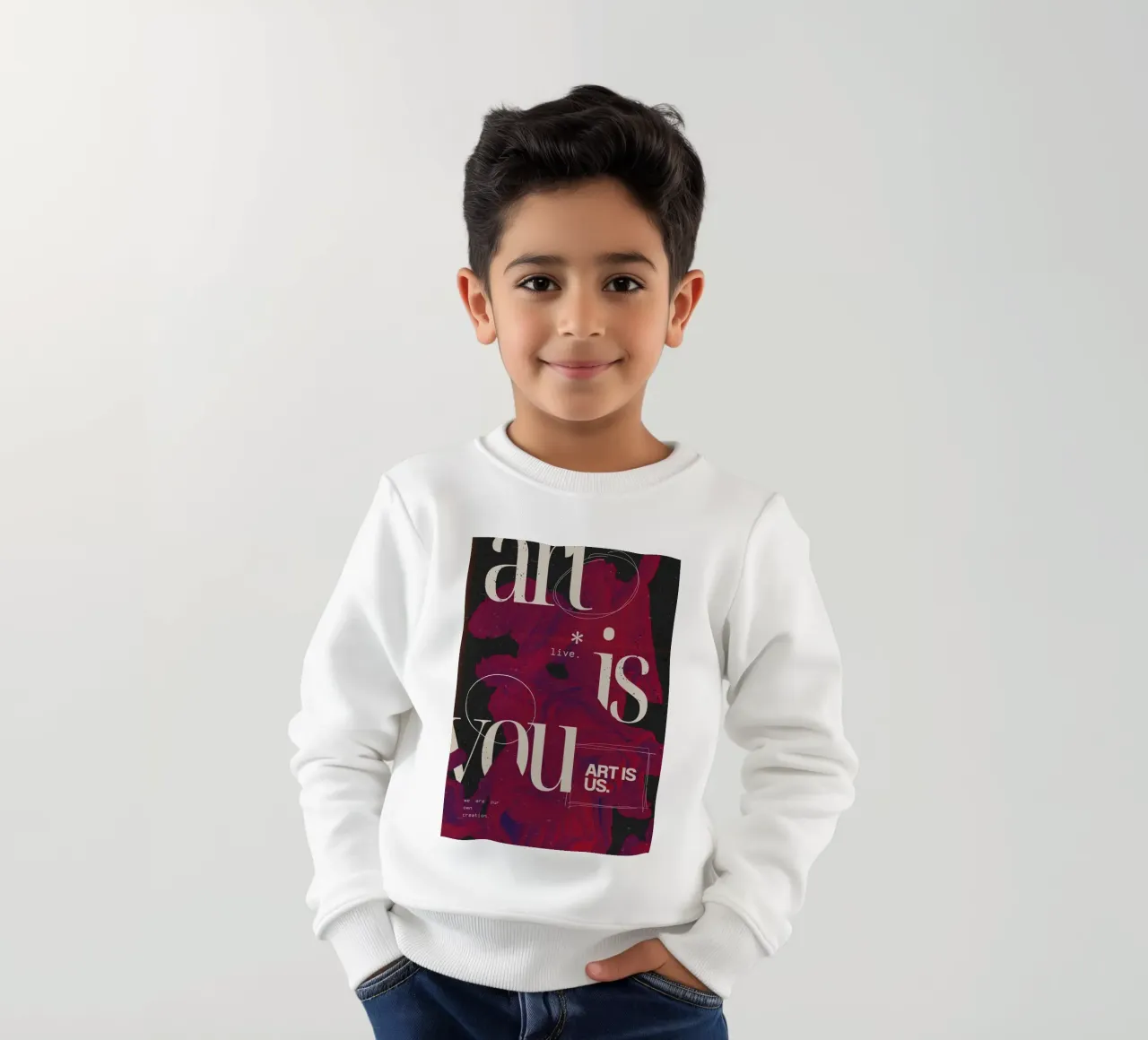 "Art Is You" Abstract Grunge - Figurative & Typography Poste kids sweatshirt by NorwesClub