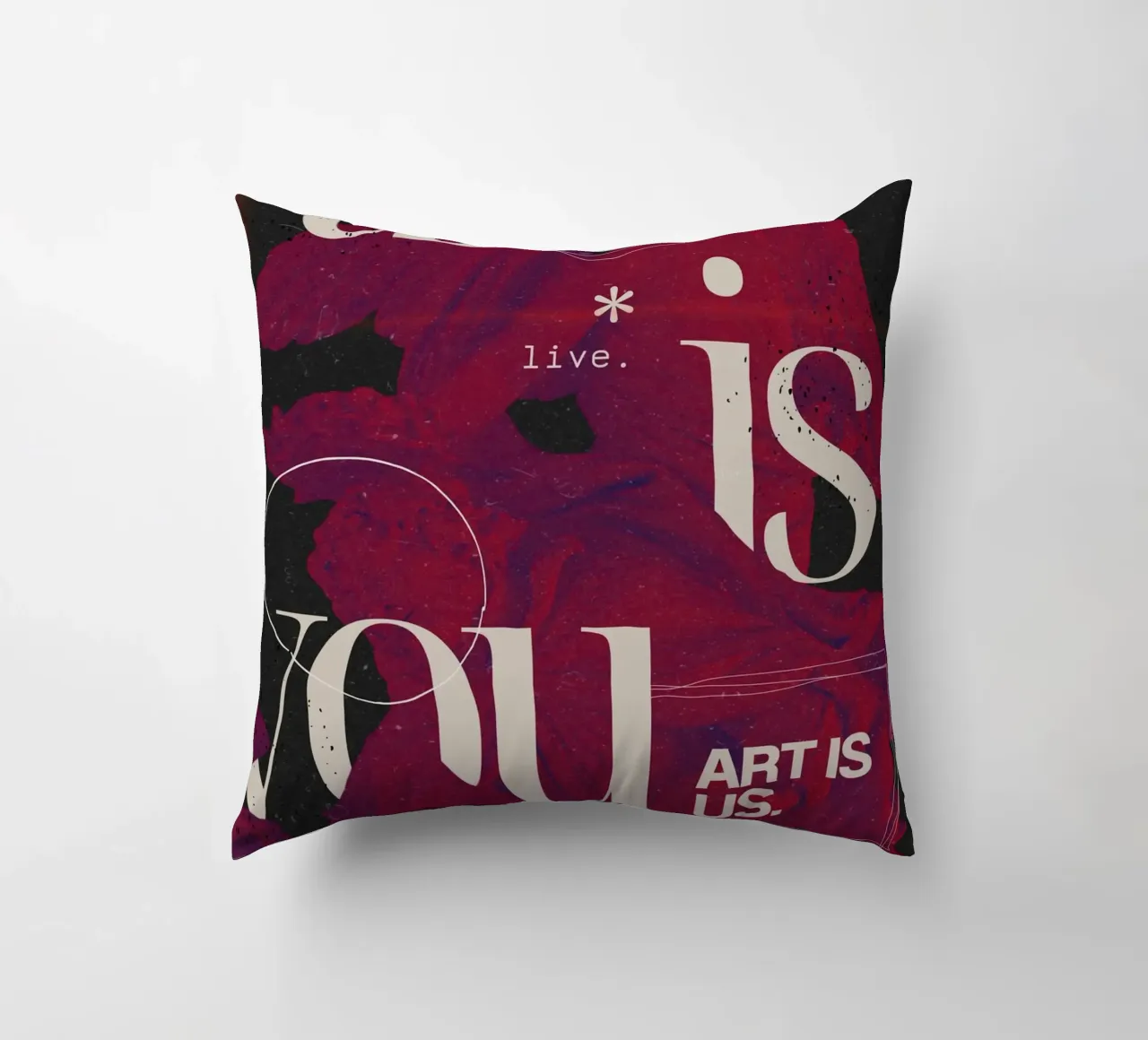 "Art Is You" Grunge astratto - Poste figurative e tipografiche cuscino da NorwesClub