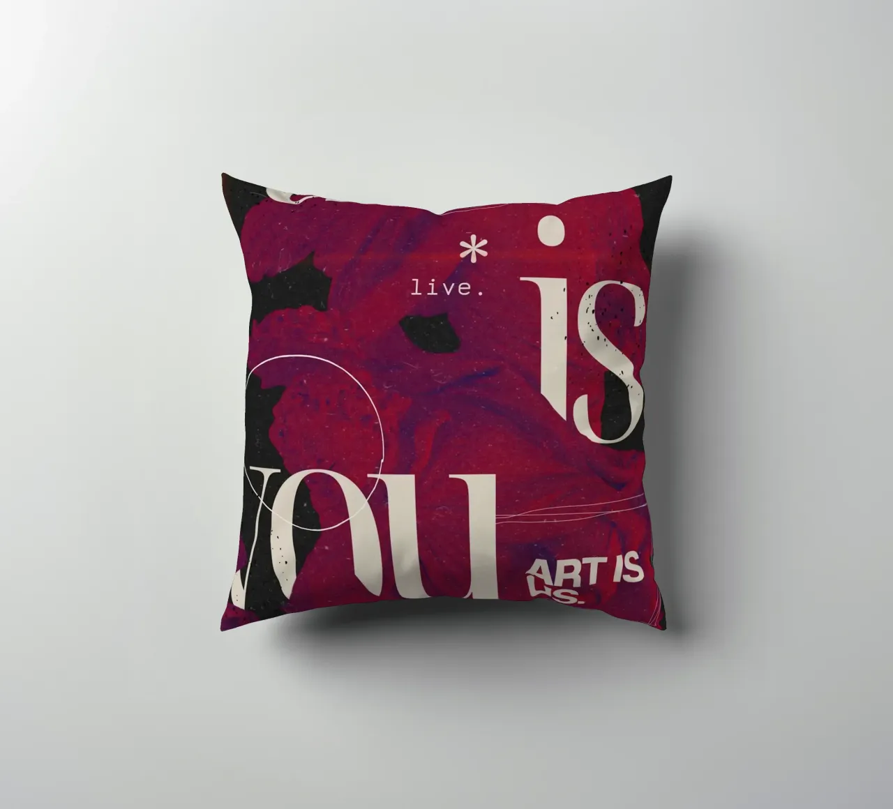 "Art Is You" Grunge astratto - Poste figurative e tipografiche cuscino da NorwesClub