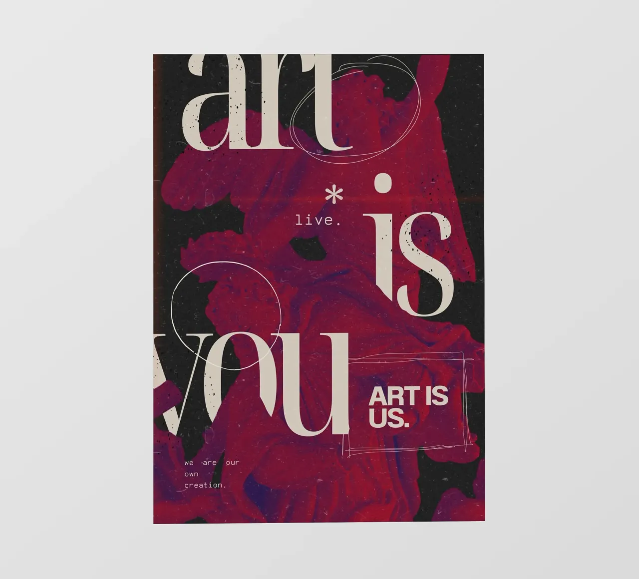 "Art Is You" Grunge astratto - Poste figurative e tipografiche telo in pvc da NorwesClub