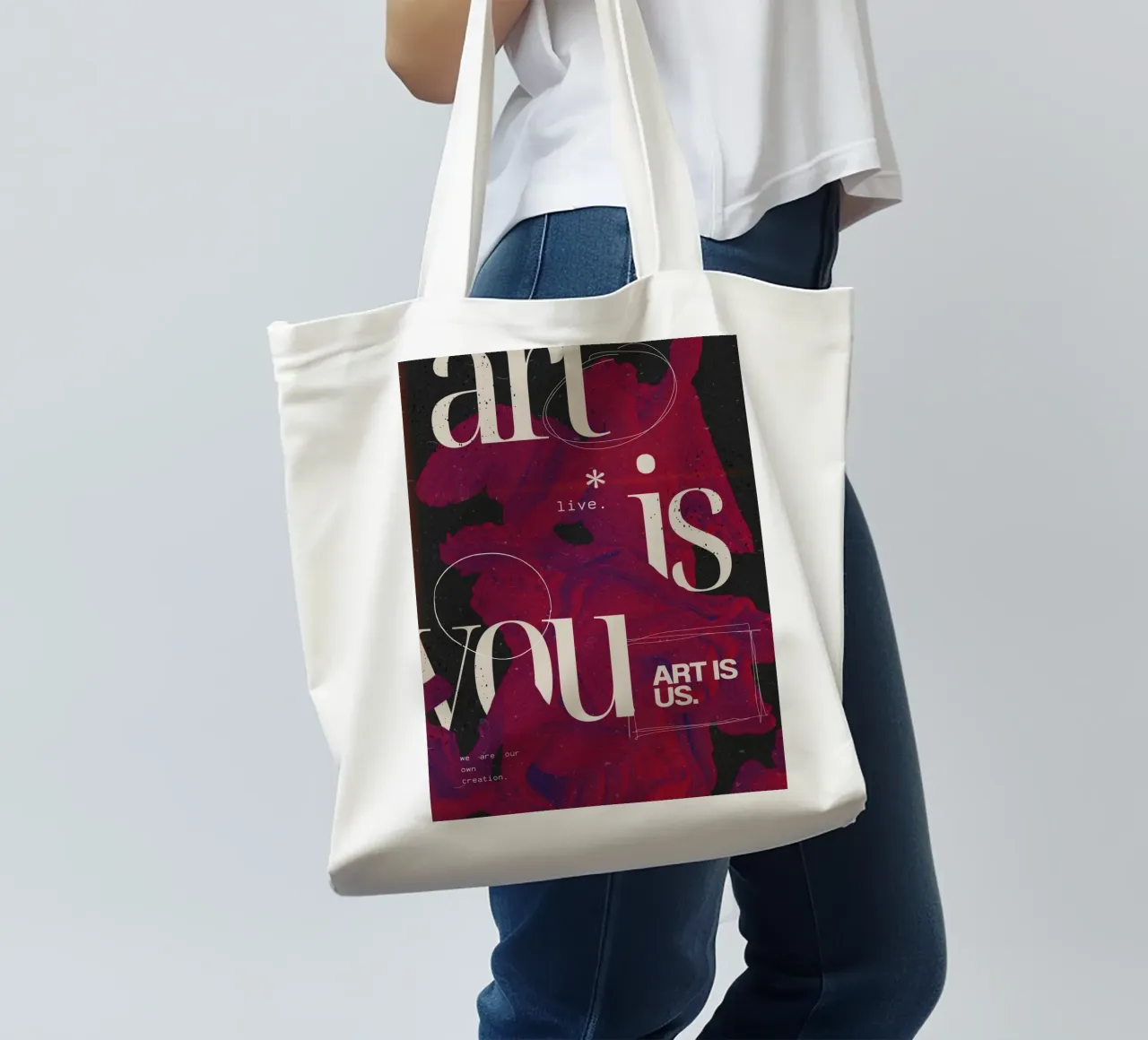 "Art Is You" Abstract Grunge - Figurative & Typography Poste Jutebeutel von NorwesClub