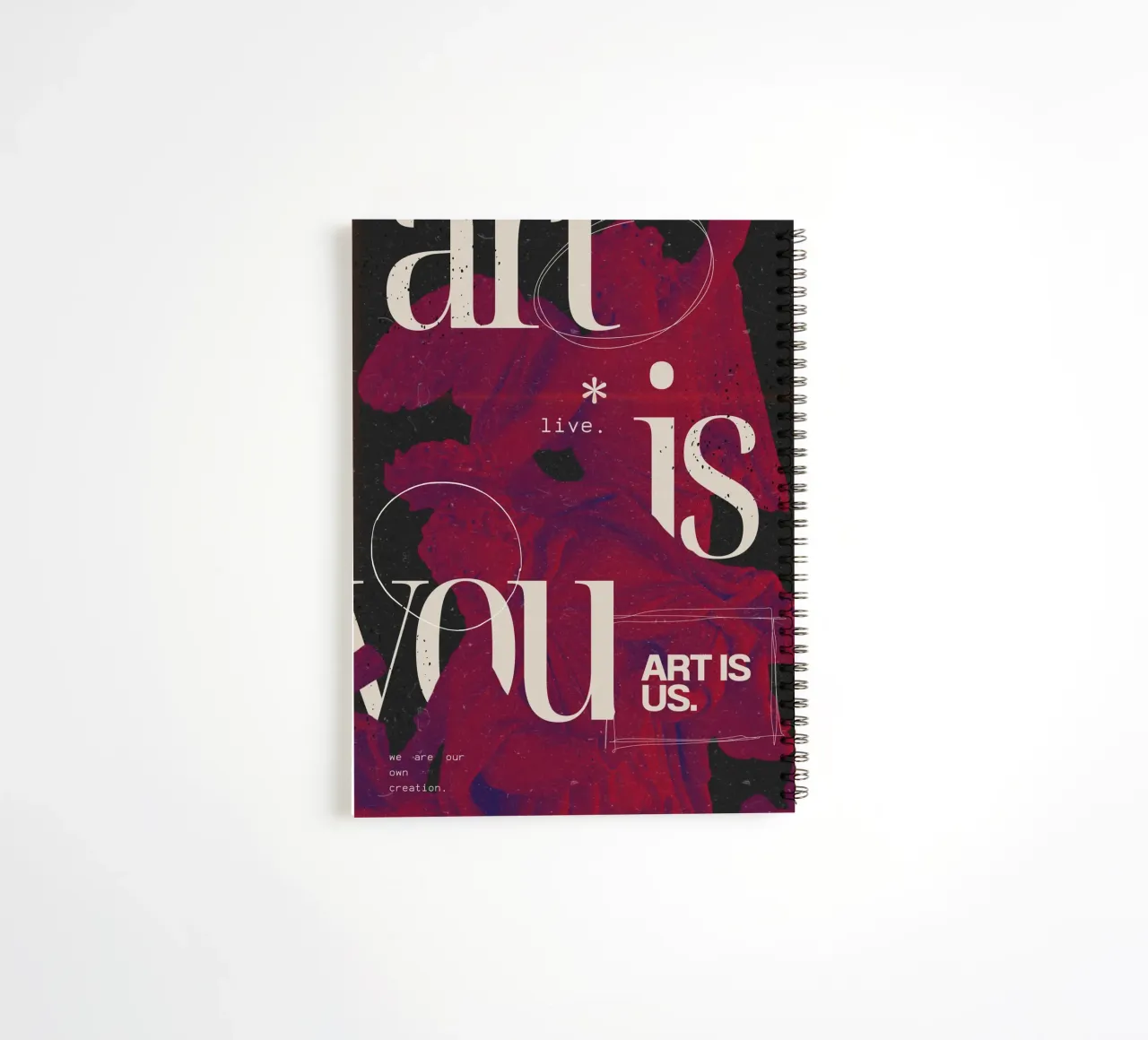 "Art Is You" Abstract Grunge - Figurative & Typography Poste spiral notebook by NorwesClub