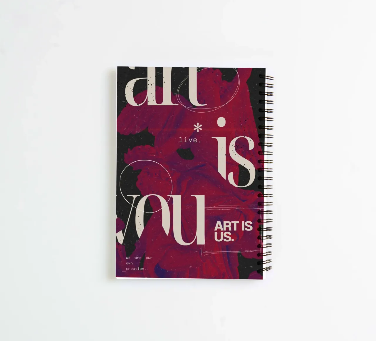 "Art Is You" Abstract Grunge - Figurative & Typography Poste spiral notebook by NorwesClub