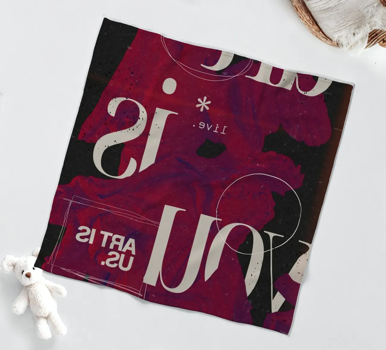 "Art Is You" Abstract Grunge - Figurative & Typography Poste Fleecedecke von NorwesClub