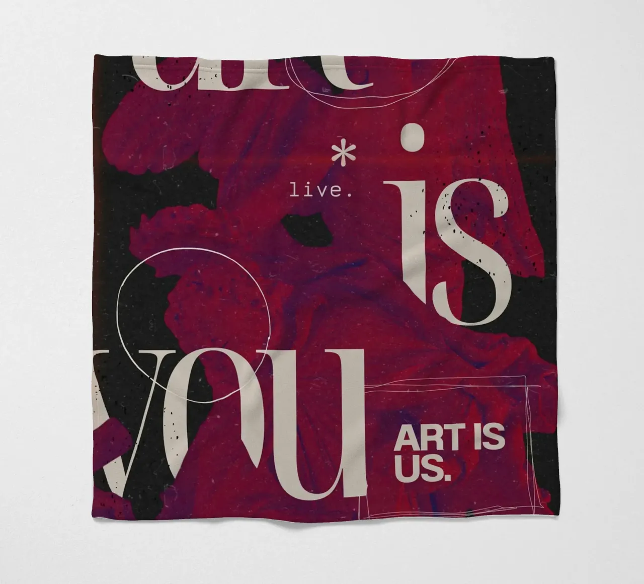 "Art Is You" Abstract Grunge - Figurative & Typography Poste Fleecedecke von NorwesClub