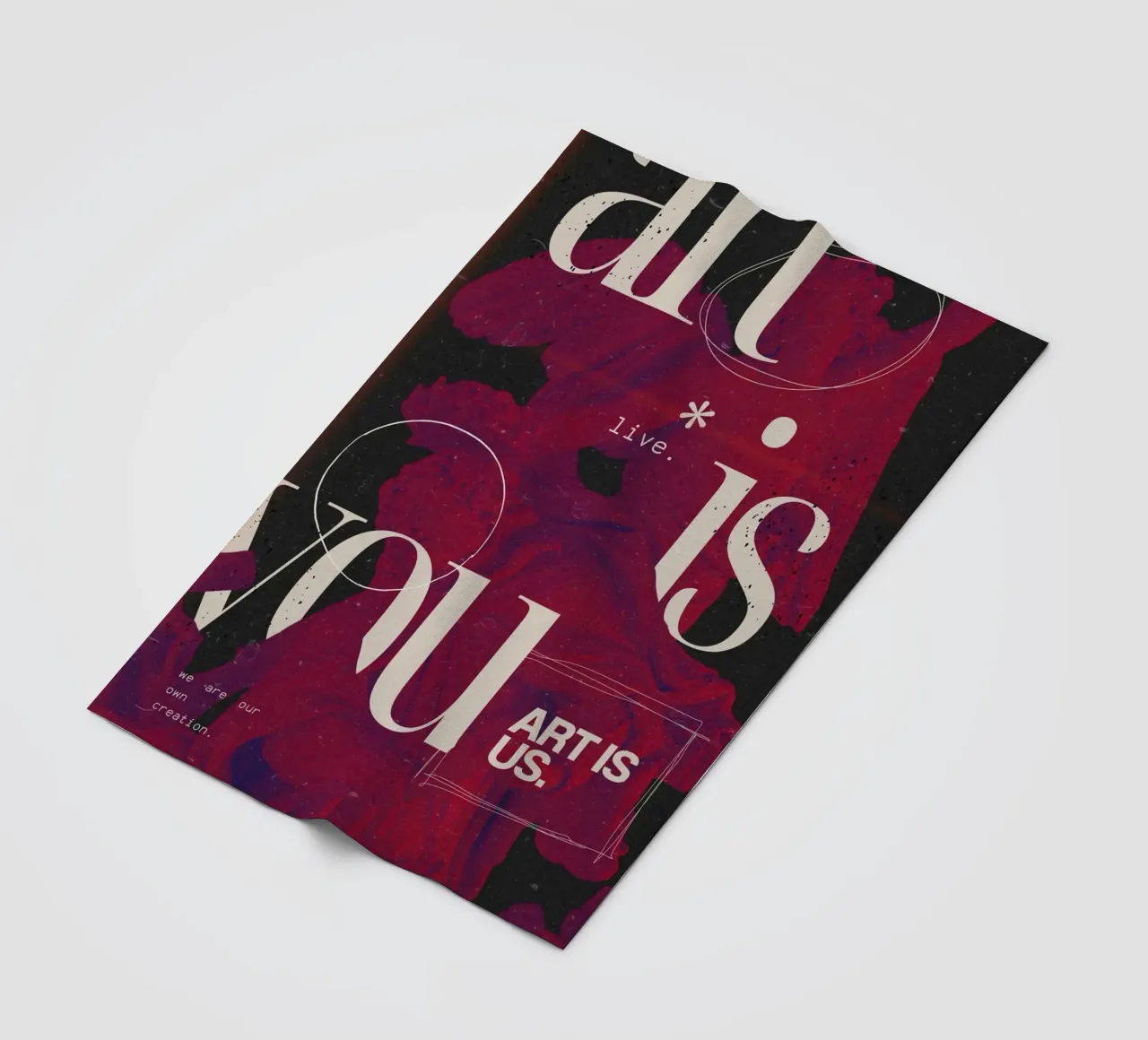 "Art Is You" Abstract Grunge - Figurative & Typography Poste Fleecedecke von NorwesClub