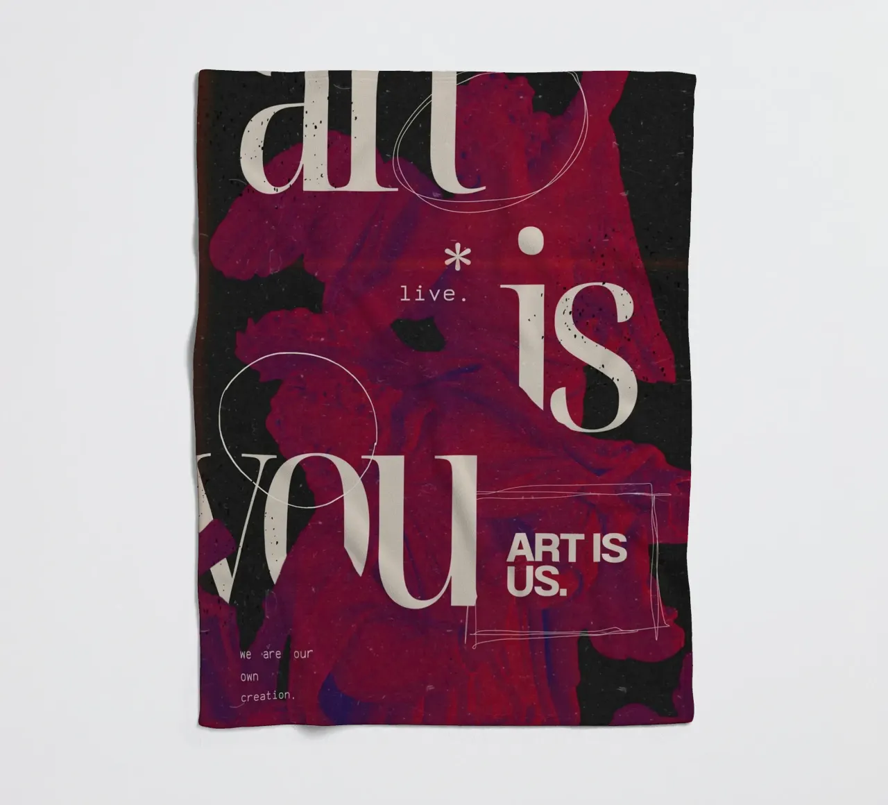 "Art Is You" Abstract Grunge - Figurative & Typography Poste Fleecedecke von NorwesClub