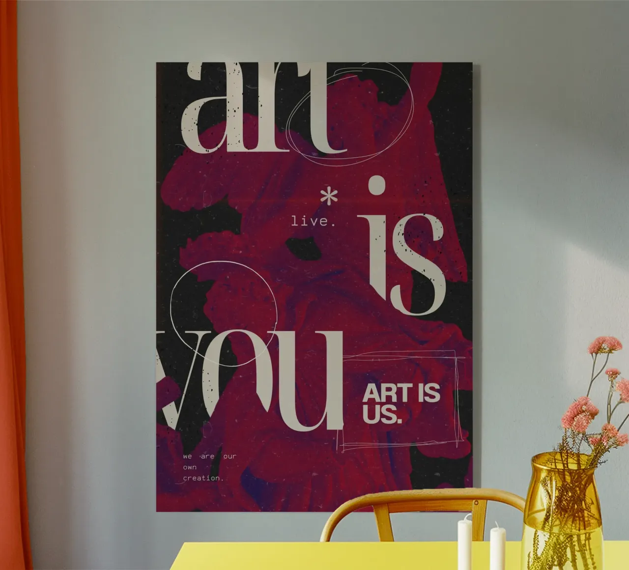 "Art Is You" Abstract Grunge - Figurative & Typography Poste Acryl-Glas von NorwesClub