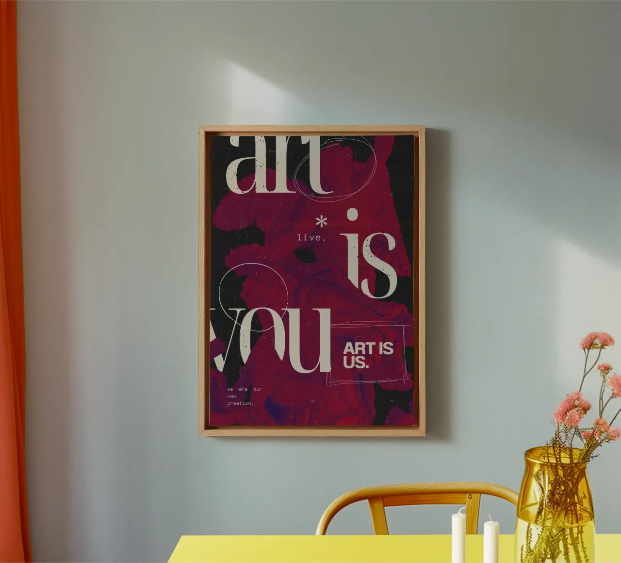 "Art Is You" Abstract Grunge - Figurative & Typography Poste canvas by NorwesClub
