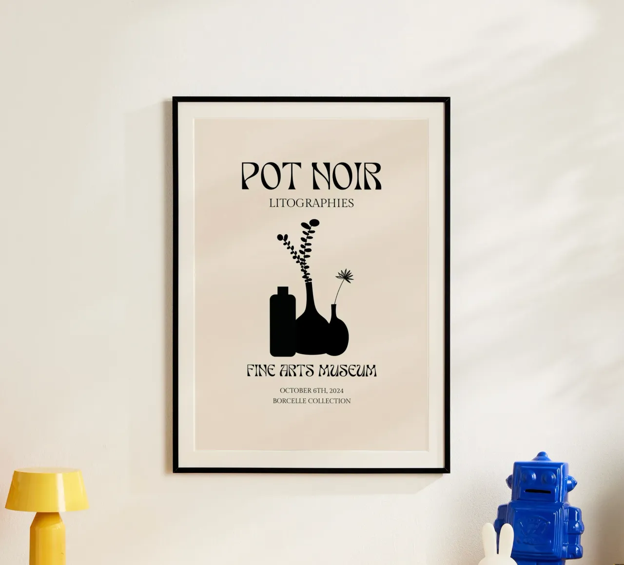 Litografie "Pot Noir" della Collezione Borcelle - Esposizione al Museo poster con telaio in plastica da NorwesClub