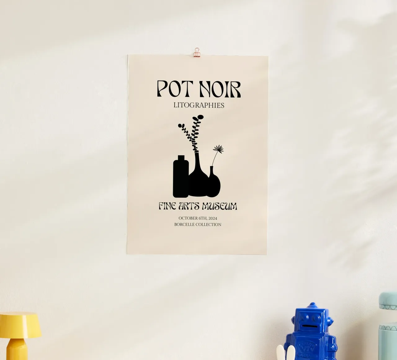 Litografie "Pot Noir" della Collezione Borcelle - Esposizione al Museo poster con telaio in plastica da NorwesClub