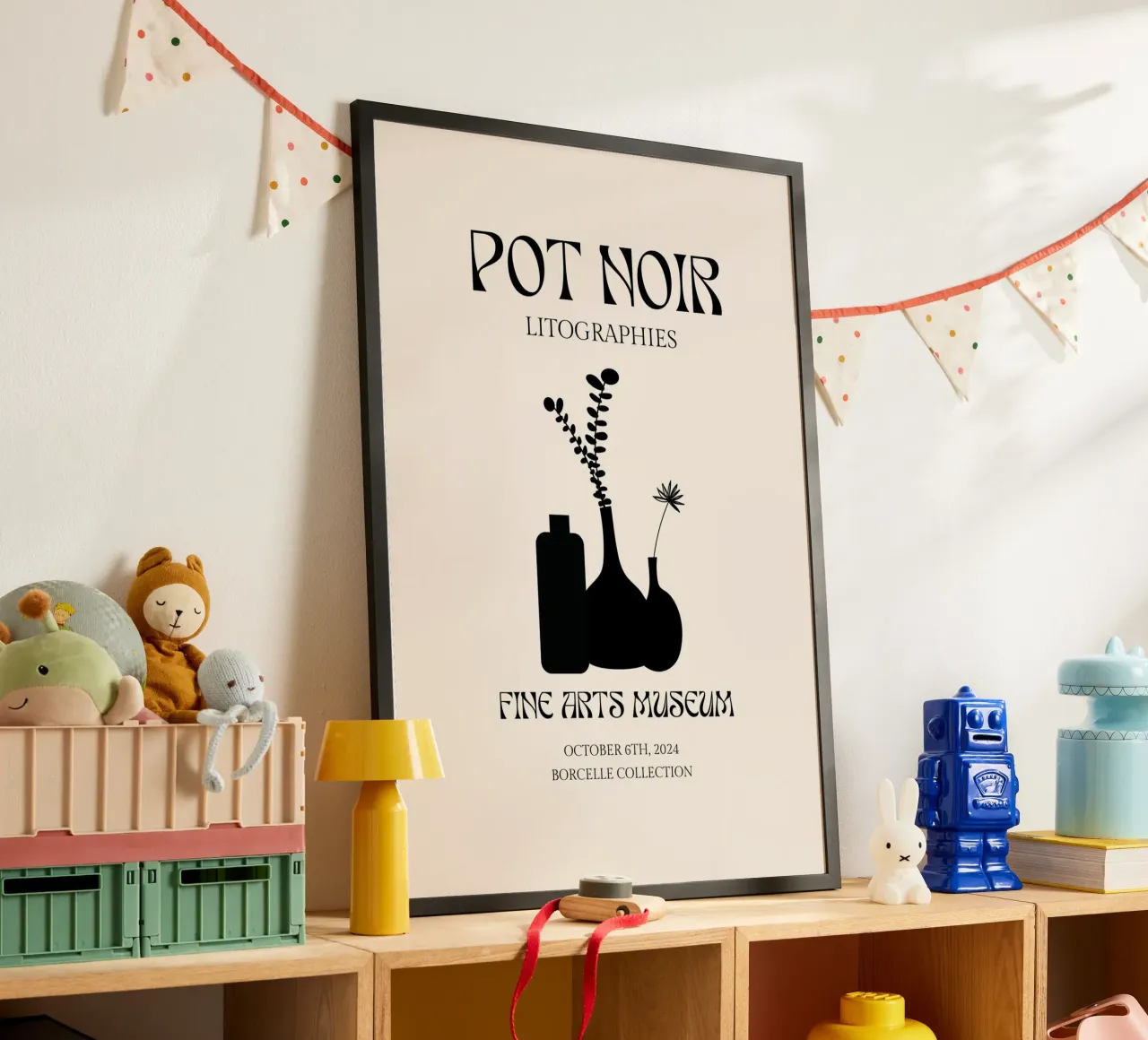 Litografie "Pot Noir" della Collezione Borcelle - Esposizione al Museo poster con telaio in plastica da NorwesClub