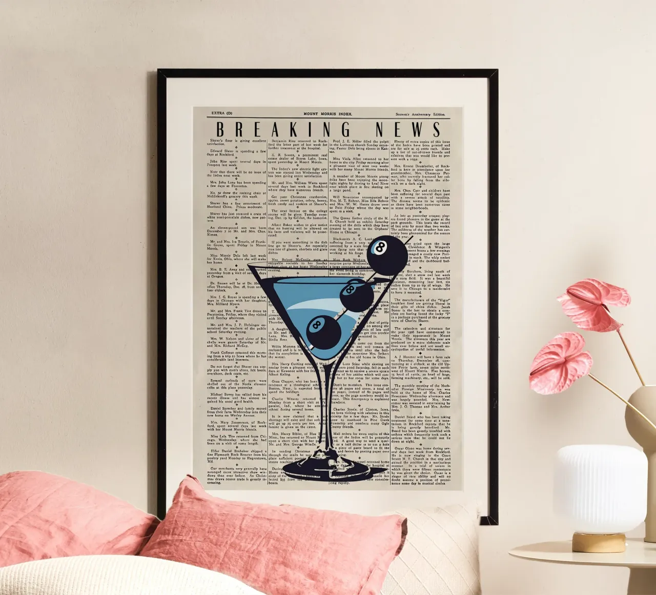 Cocktail Pop Art "Breaking News" - Indice Mount Morris poster da NorwesClub