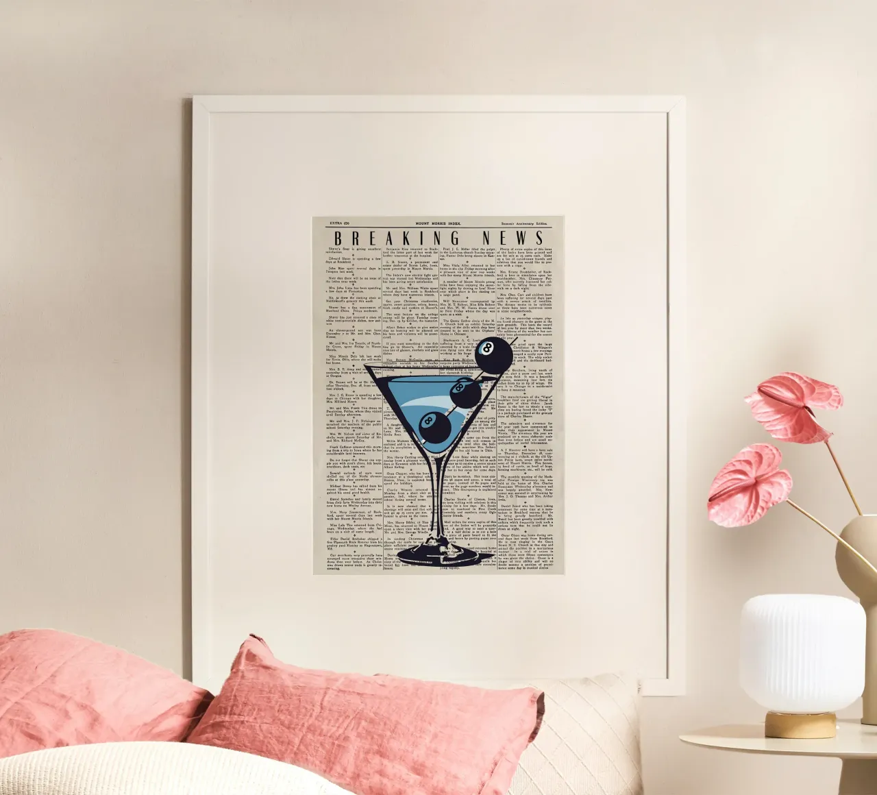 Cocktail Pop Art "Breaking News" - Indice Mount Morris poster da NorwesClub