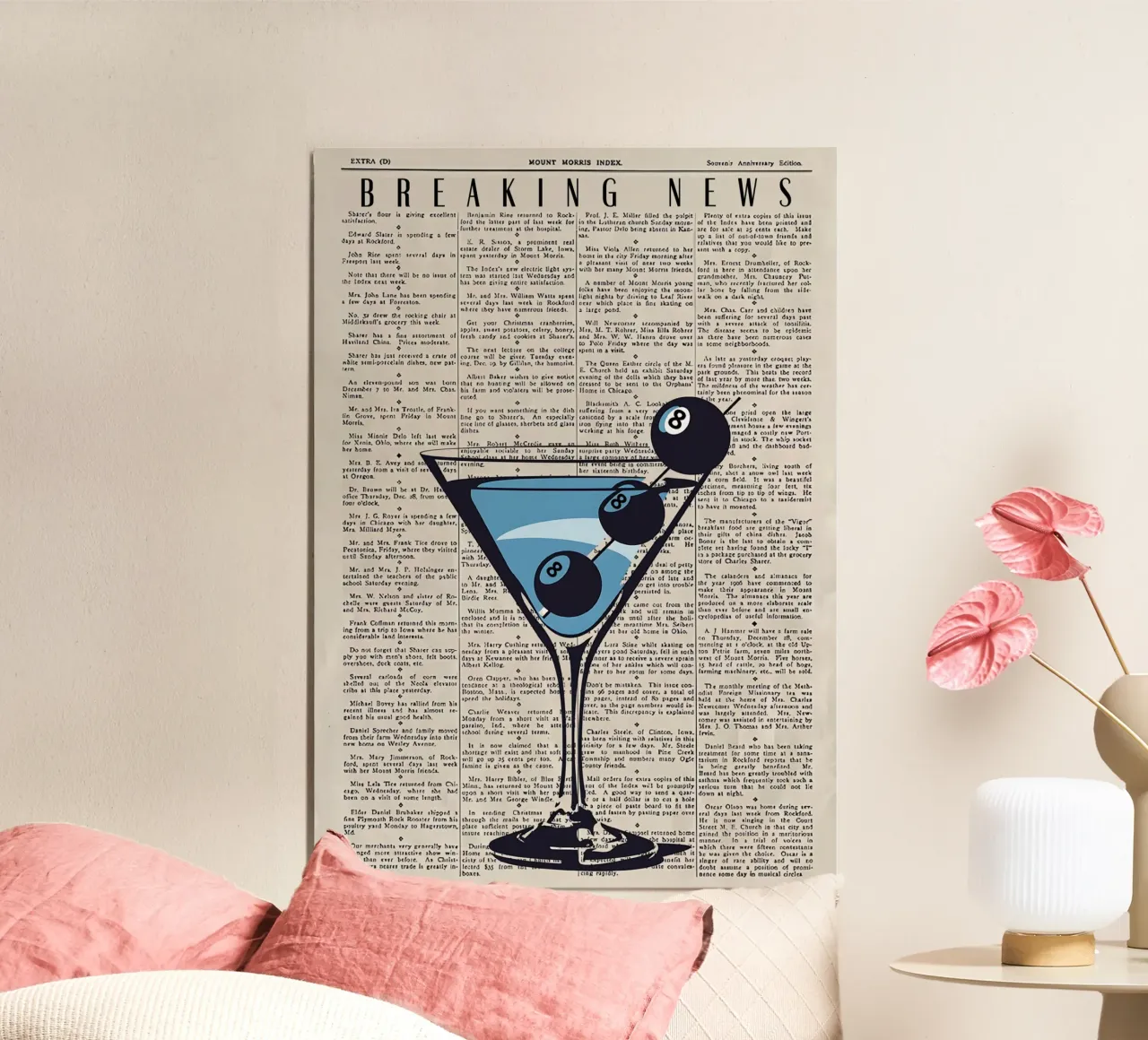 Cocktail Pop Art "Breaking News" - Indice Mount Morris poster da NorwesClub