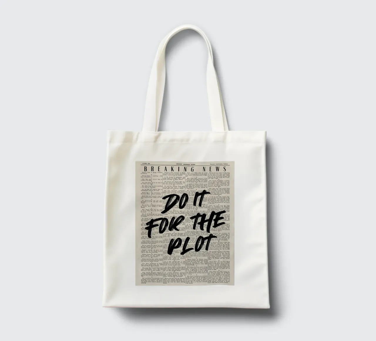 "Do It For The Plot" - Motivierende Grunge-Zeitungsgrafik Jutebeutel von NorwesClub