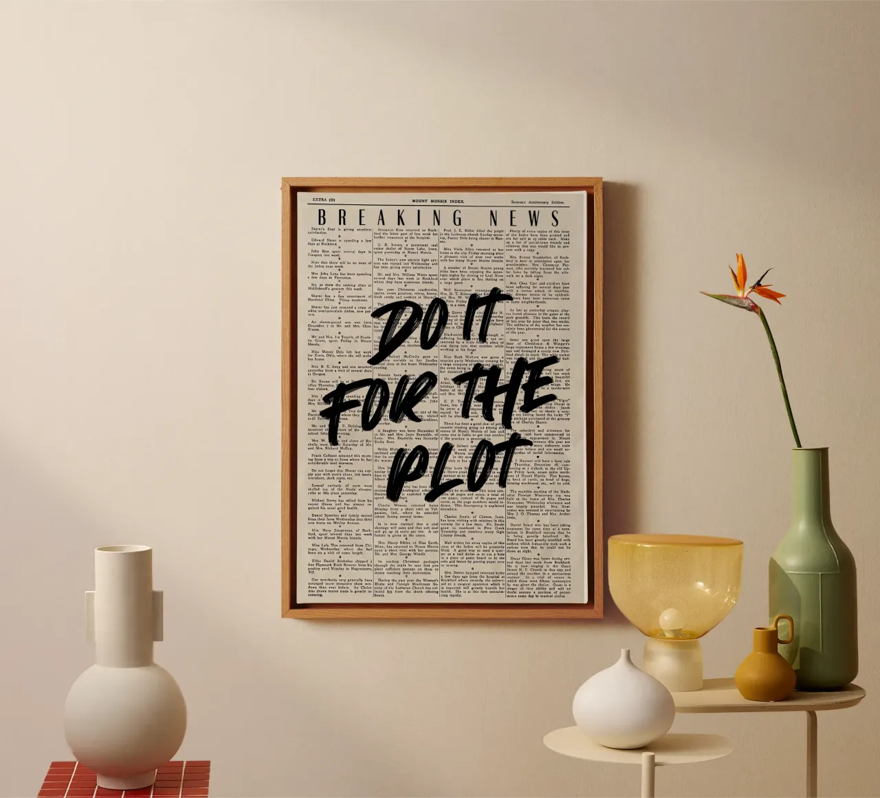 "Do It For The Plot" - Motivational Grunge Newspaper Art canvas by NorwesClub